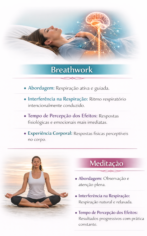 Diferenças entre breathwork e meditação